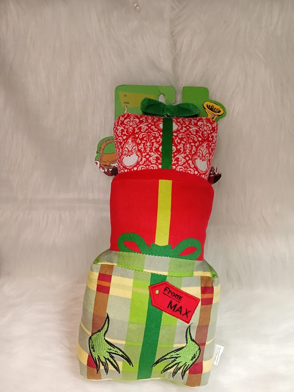 Grinch x Woof Multi-Squeaker Plush Christmas Present Dog Toy